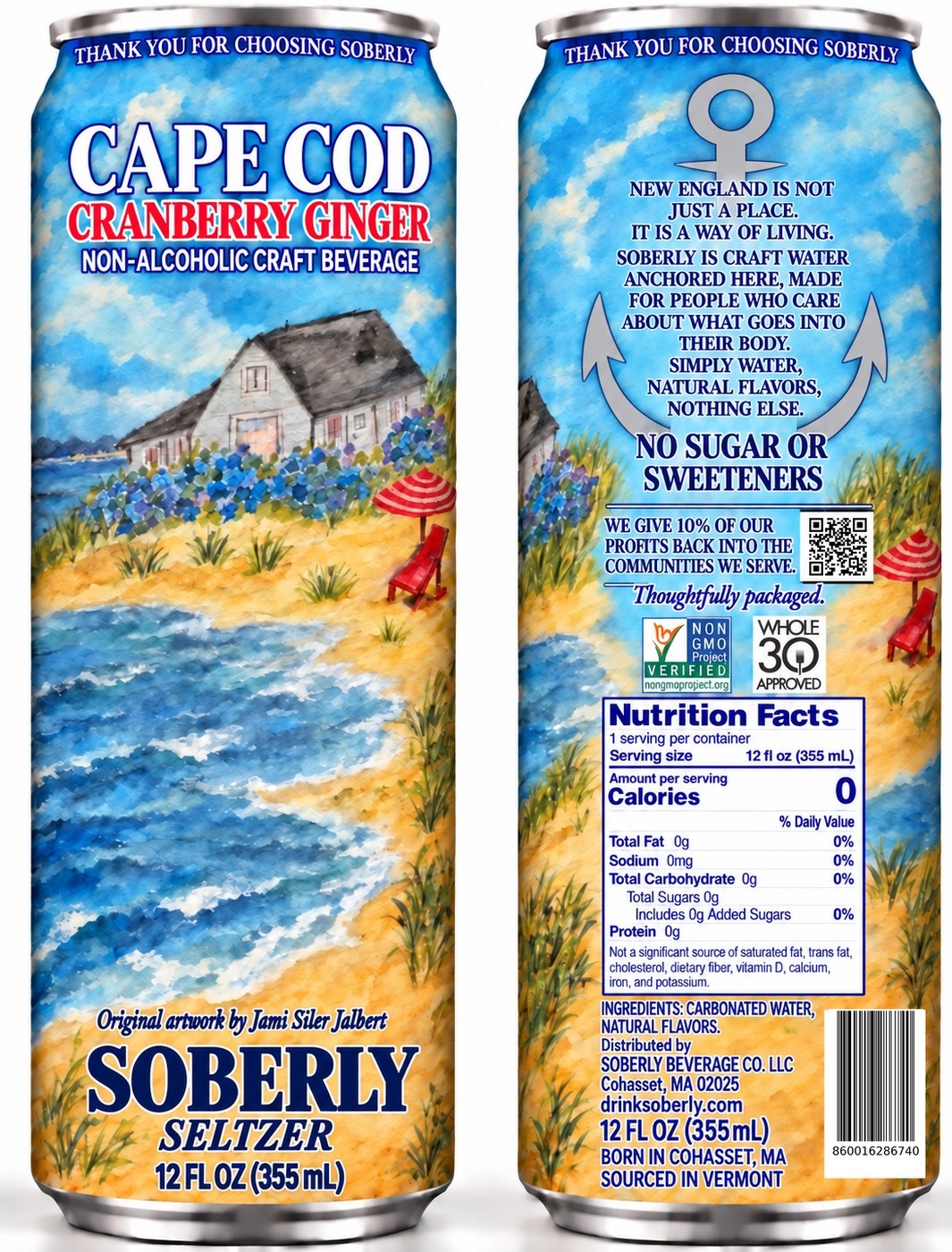 Cape Cod Cranberry Ginger Soberly Seltzer