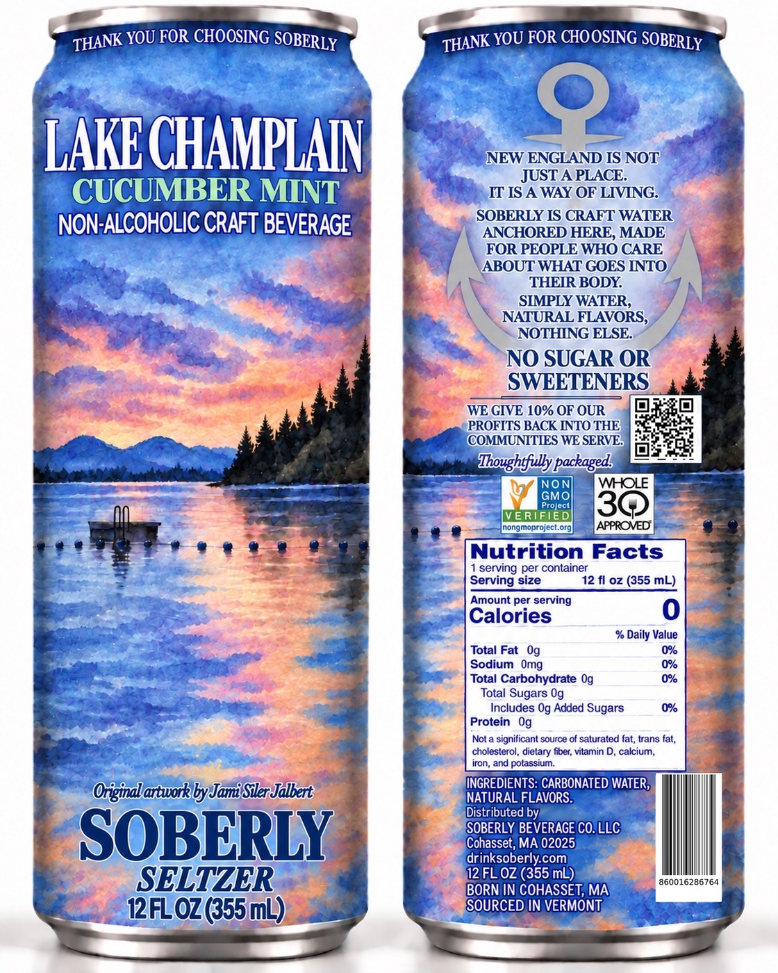Lake Champlain Cucumber Mint Soberly Seltzer