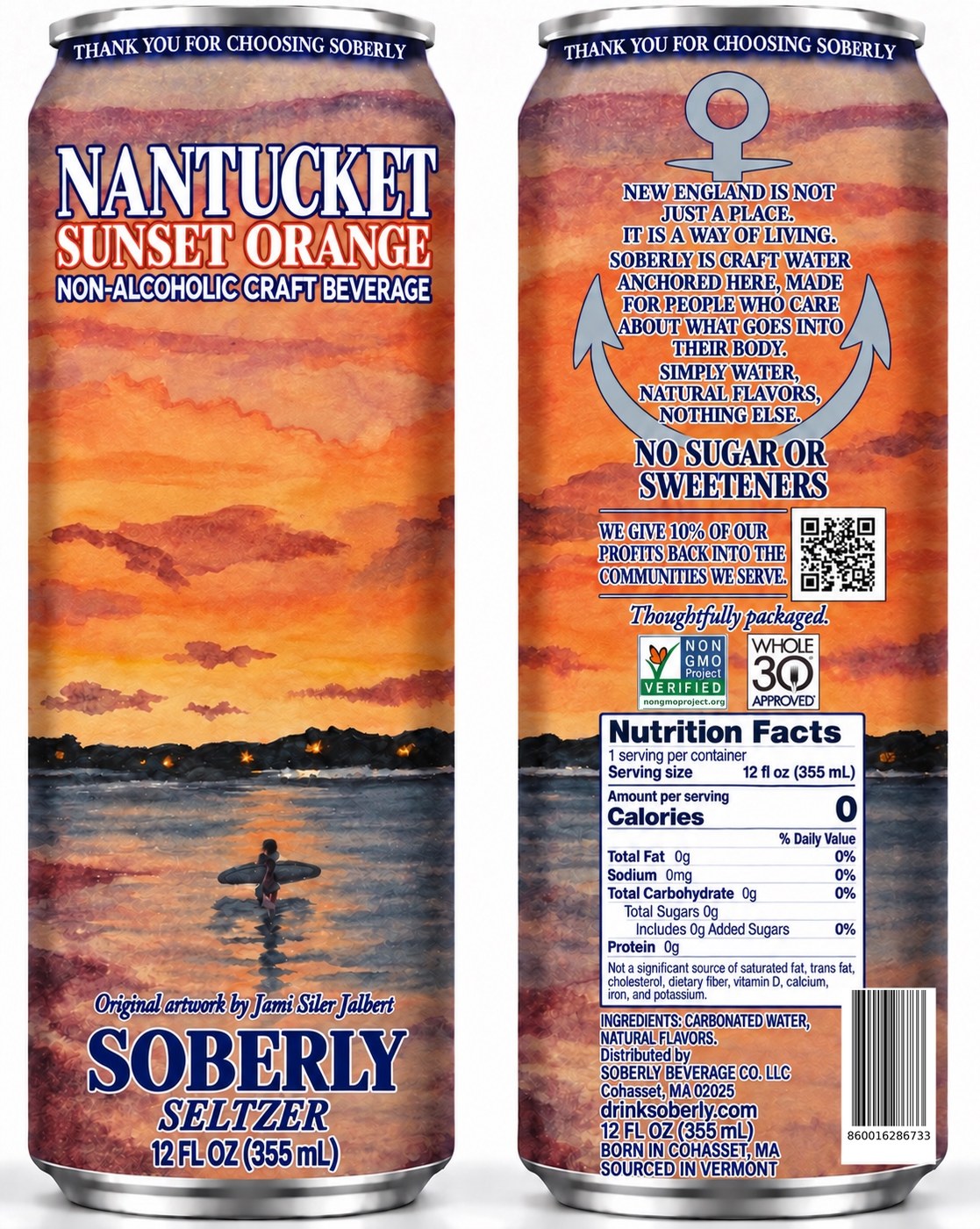 Nantucket Sunset Orange Soberly Seltzer