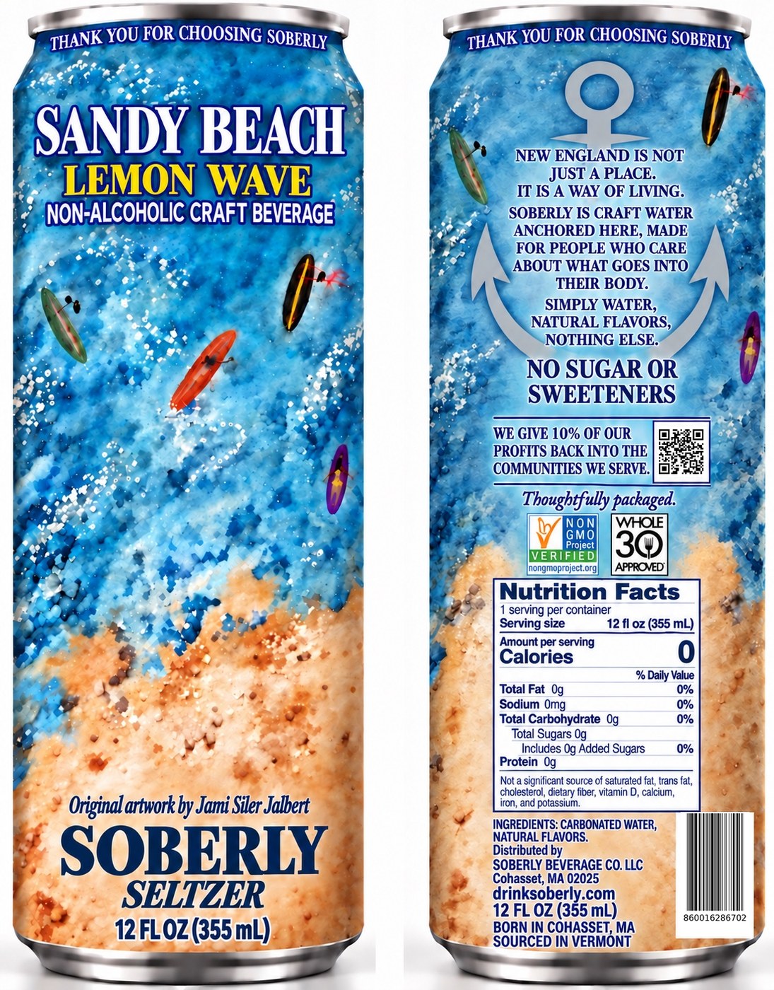 Sandy Beach Lemon Wave Soberly Seltzer
